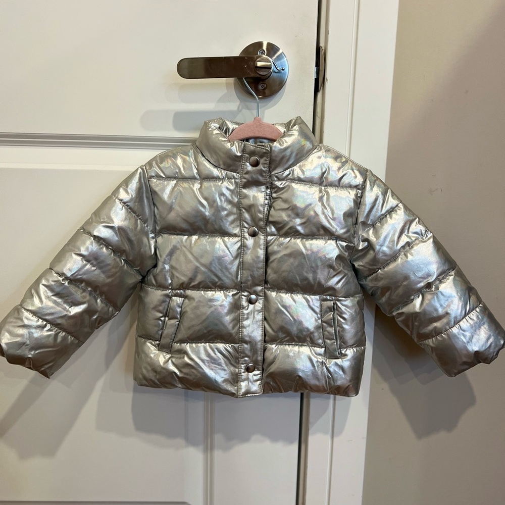 Janie and Jack Silver Puffer Jacket